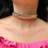 Gold Silver Twisted Choker