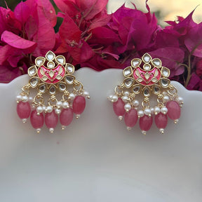 Prisha Pink Stud Earrings