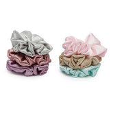 Women Set of 6 Pastel Shade Satin Scrunchies