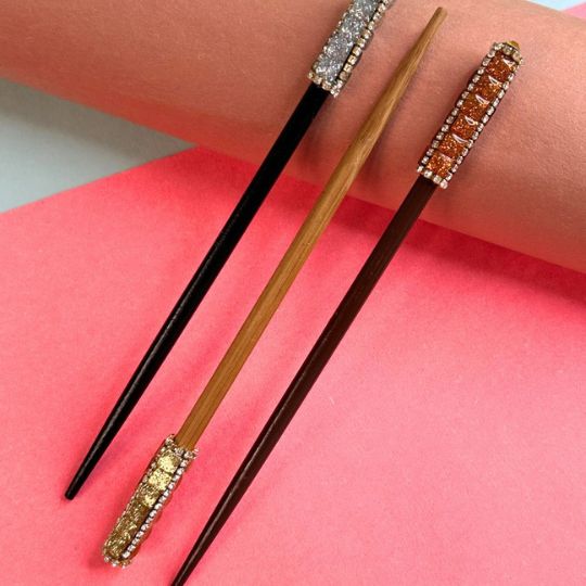 LAIDA Women Set of 3 Embellished Hairstick