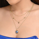 LAIDA Multi Layered Evil Eye Pendant