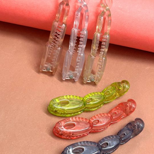 Women Set of 6 Colorful Layered Banana Clips