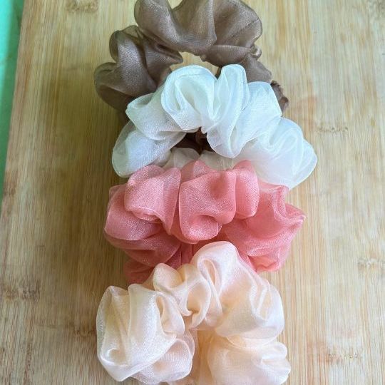 Set of 4 Oversized Organza Scrunchies