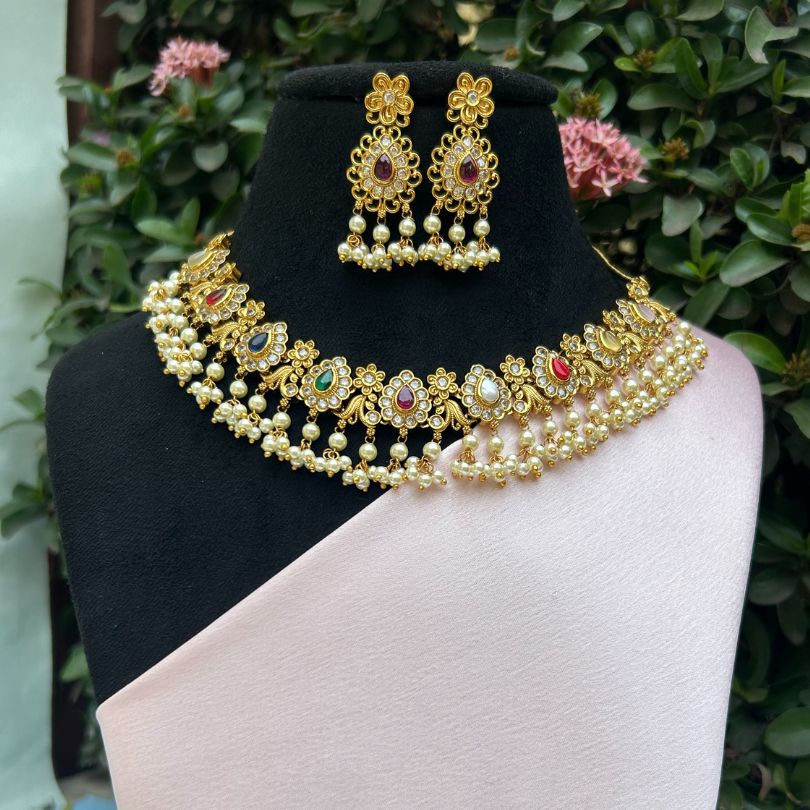 Narayani Navratan Necklace Set