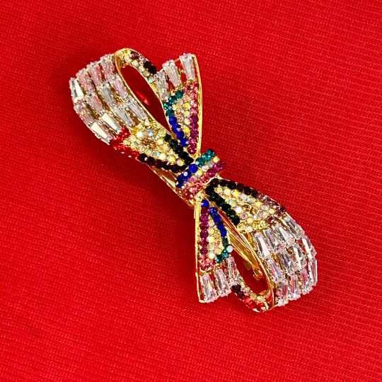 Gold Plated American Diamond French Barrette