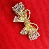 Gold Plated American Diamond Bow French Barrette