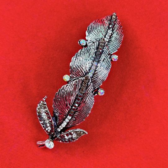 Antique Silver Leaf  French Barrette