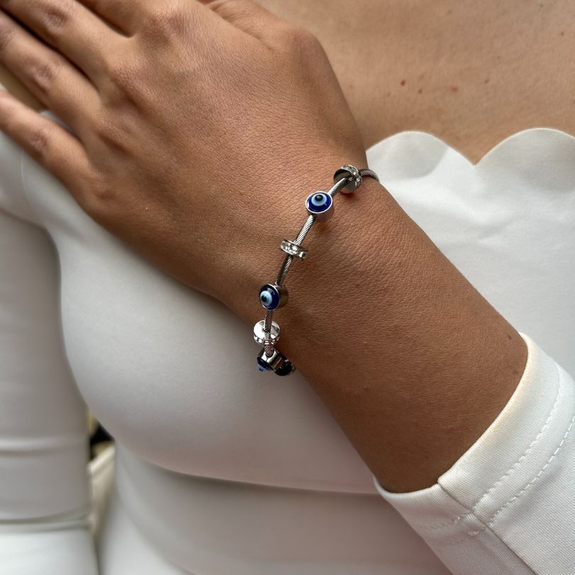 Zaya Silver Evil Eye Bracelet