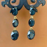 Paecock Blue Drop Gemstone Earrings