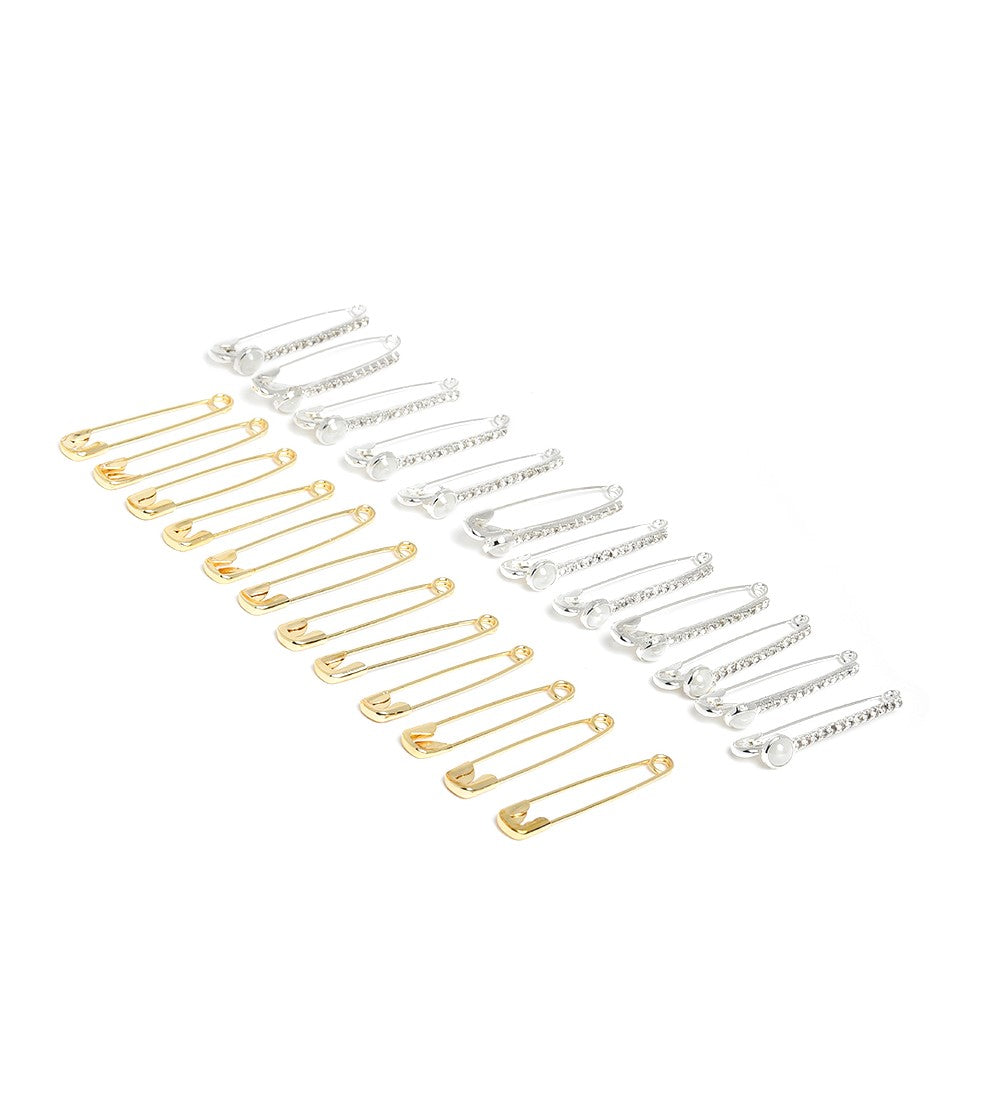 Laida Set of 19 Artificial Beads-Studded Saree Safety Pins