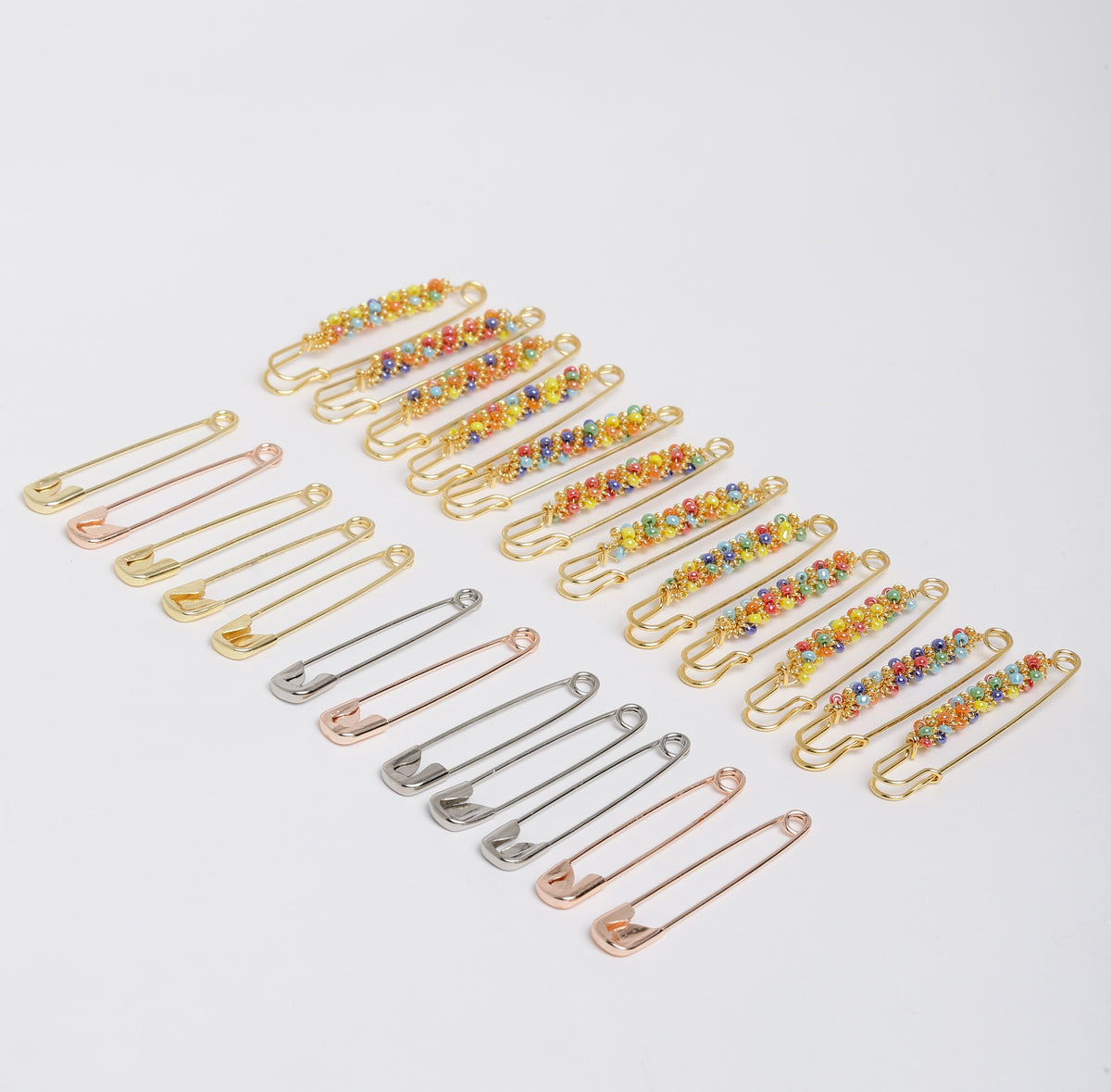 Laida Set of 19 Artificial Beads-Studded Saree Safety Pins