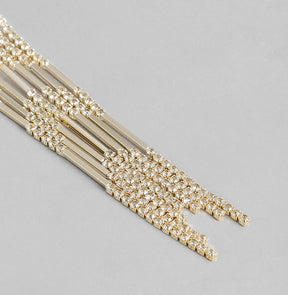Gold-Plated AD-Studded Classic Drop Earrings