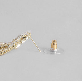 Gold-Plated AD-Studded Classic Drop Earrings