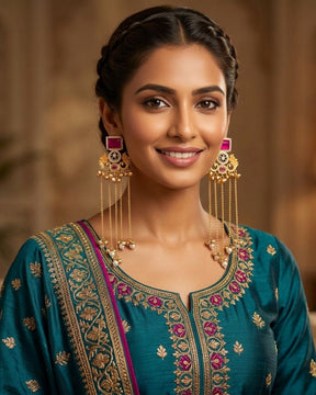Afreen Pink Ghungroo Kashmiri Earrings