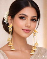 Sheen Ruby Jhoomar Kashmiri Earrings