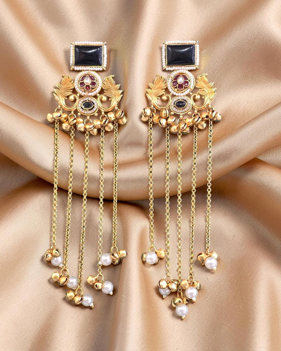 Afreen Balck Ghungroo Kashmiri Earrings
