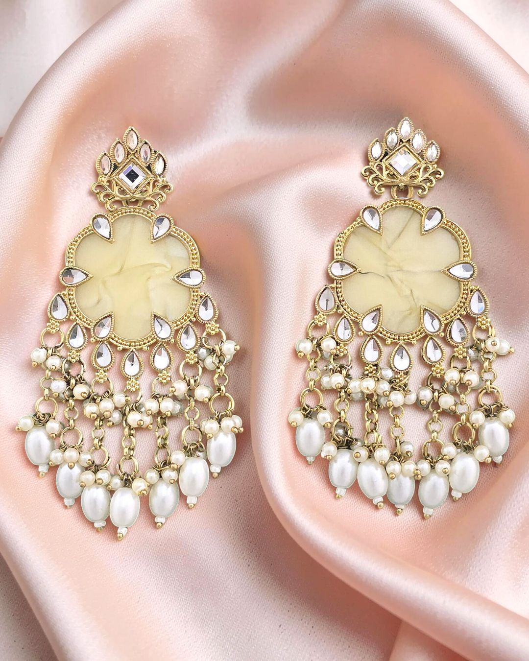Anika Ivory Designer Chandbalis Earrings