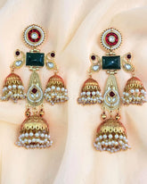 Gauhar Green Jhoomar Kashmiri Earrings