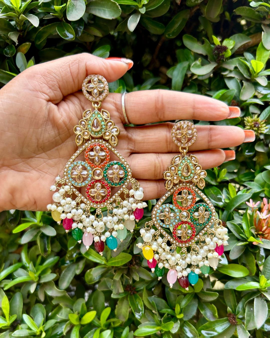 Rashmika Multi Designer Chandbalis Earrings