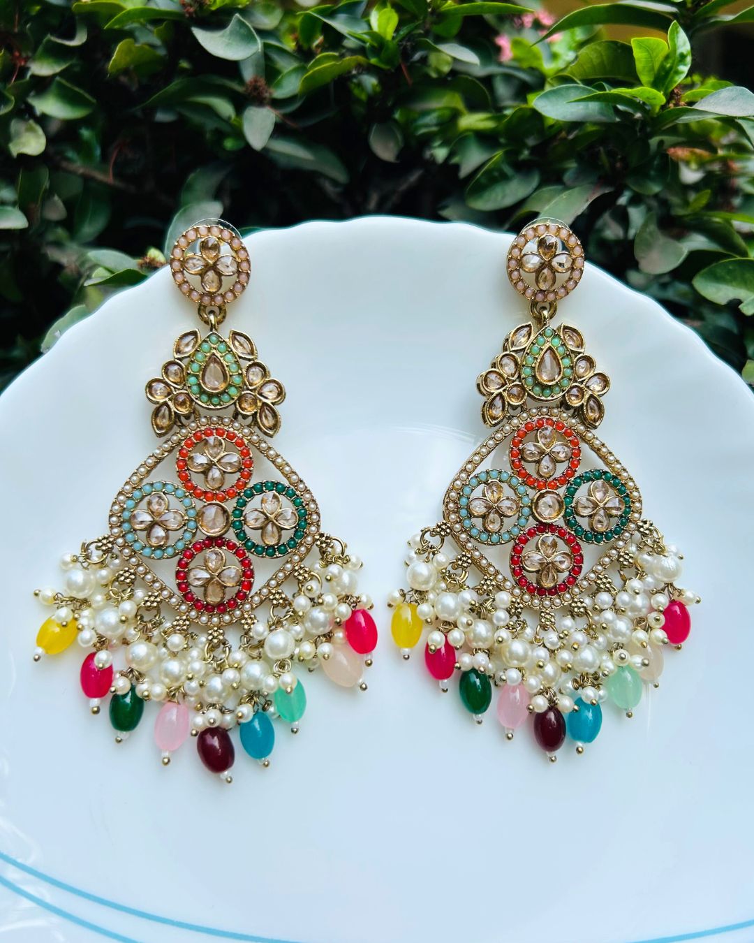 Rashmika Multi Designer Chandbalis Earrings