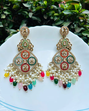 Rashmika Multi Designer Chandbalis Earrings