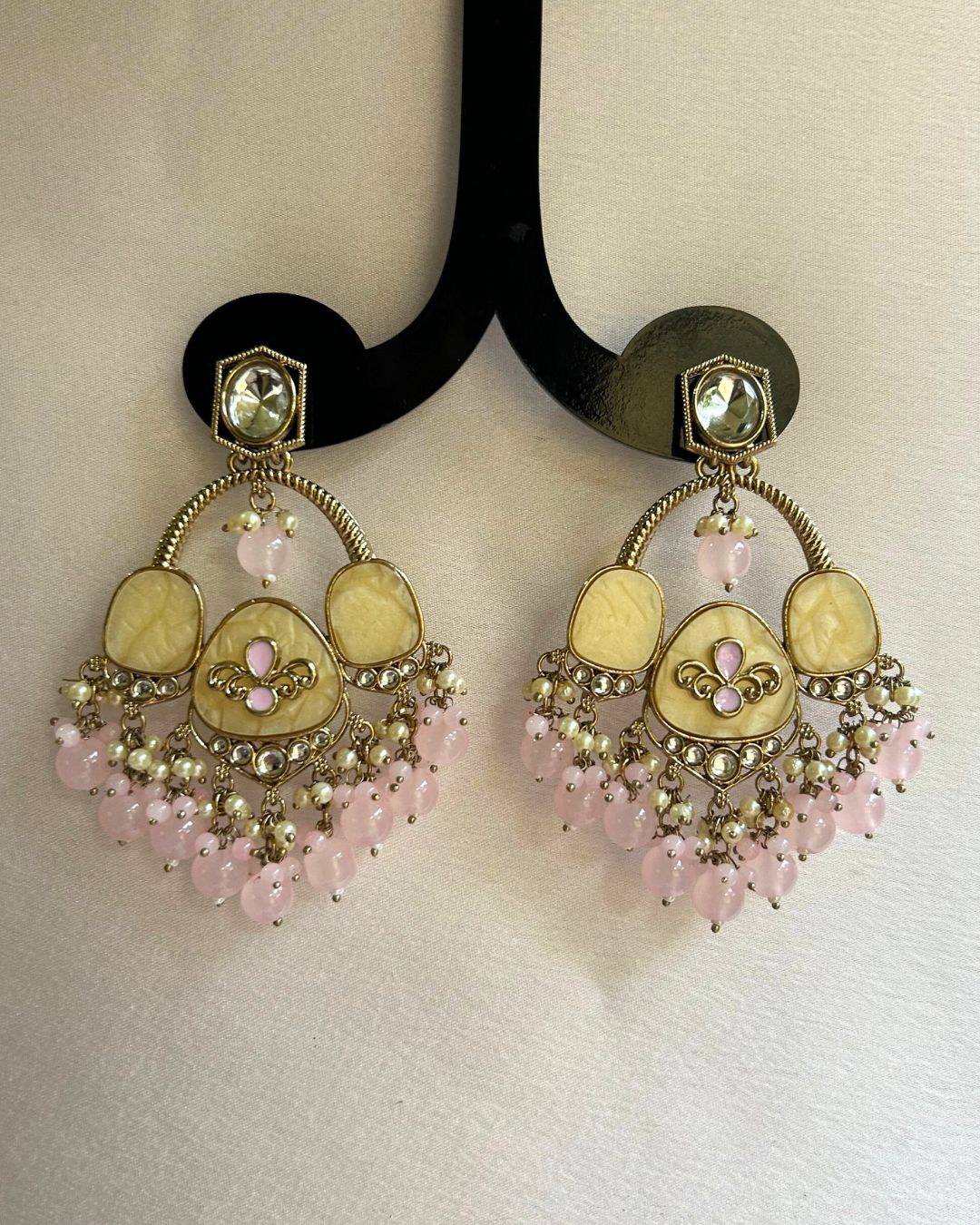 Vanya BabyPink Designer Chandbalis Earrings