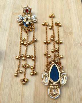 Nagma Blue Ghungroo Kashmiri Earrings