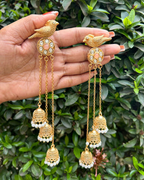 Panchi Pink Jhoomar Kashmiri Earrings