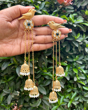 Panchi Blue Jhoomar Kashmiri Earrings