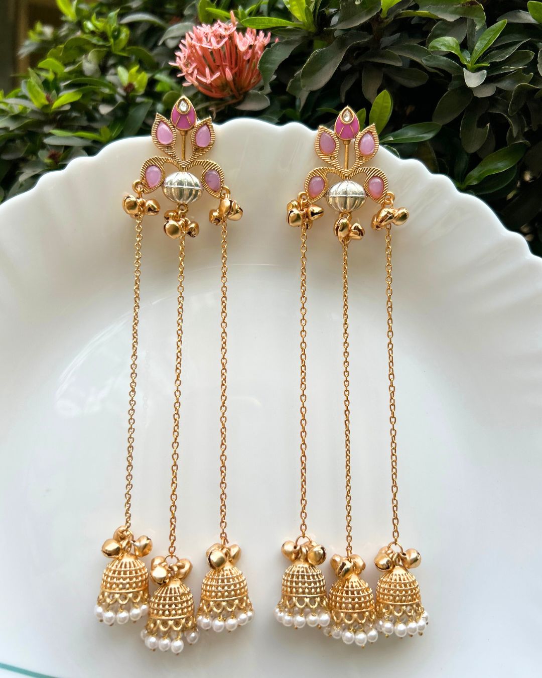 Ambreen Purple Jhoomar Kashmiri Earrings