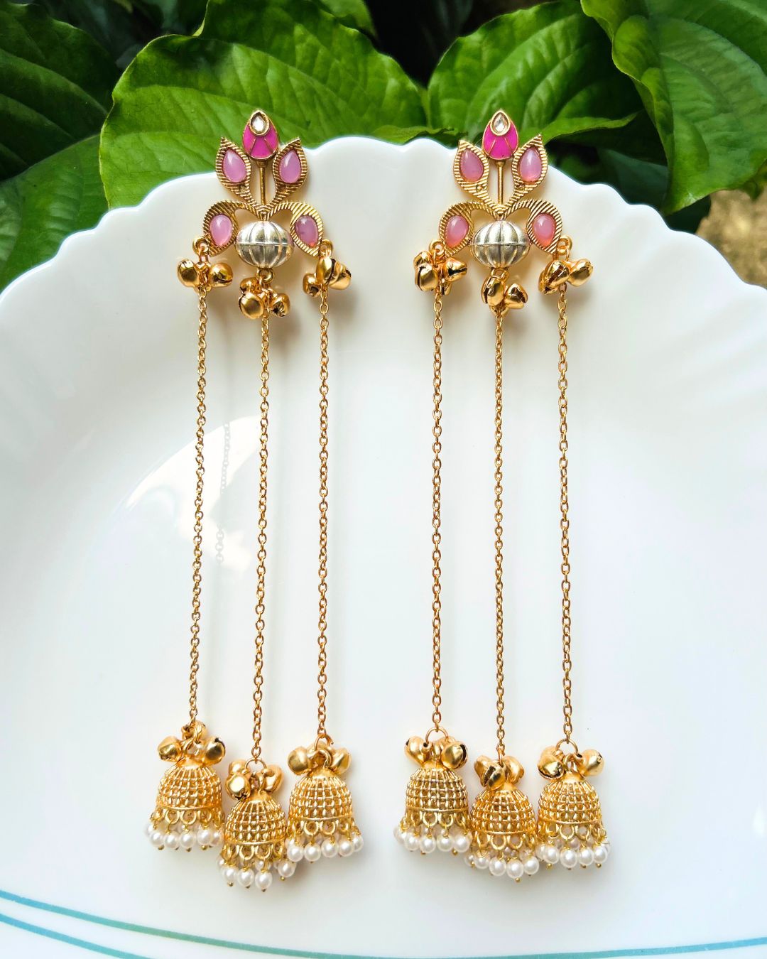 Ambreen Purple Jhoomar Kashmiri Earrings