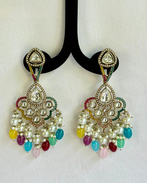 Alia Multi Kundan Chandbalis Earrings