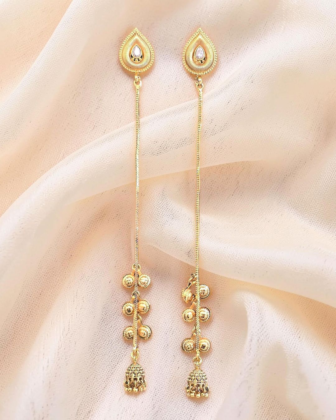 Naziya White Kashmiri Earrings