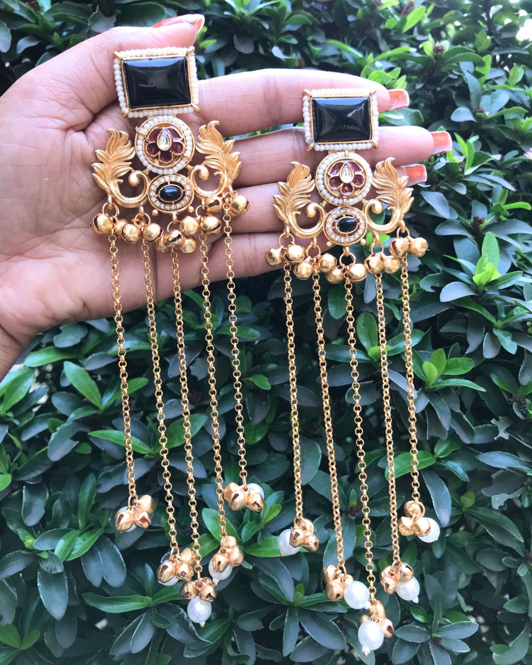 Afreen Balck Ghungroo Kashmiri Earrings
