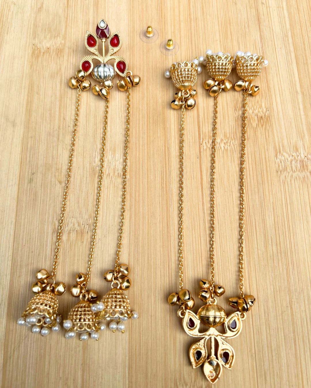 Ambreen Red Jhoomar Kashmiri Earrings