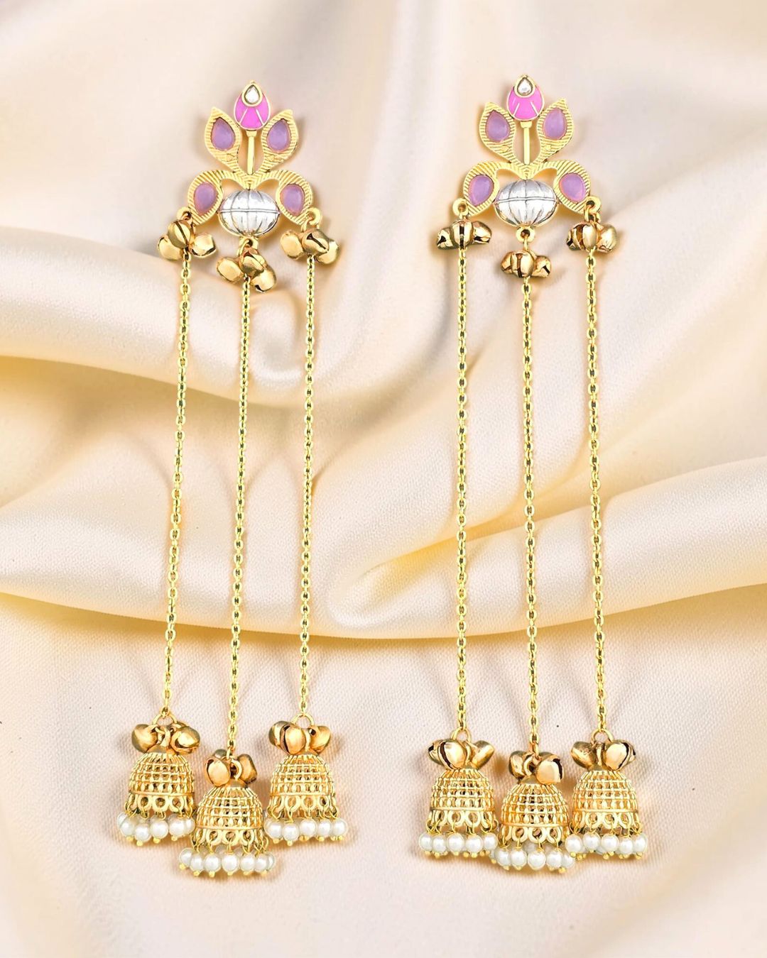 Ambreen Purple Jhoomar Kashmiri Earrings