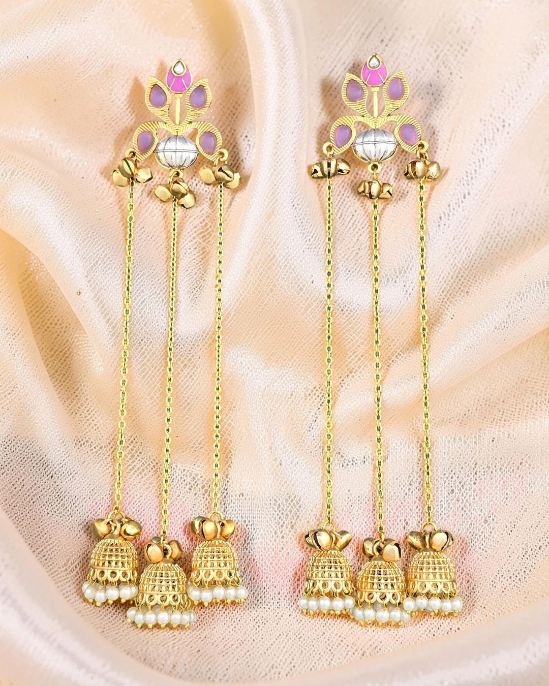 Ambreen Purple Jhoomar Kashmiri Earrings