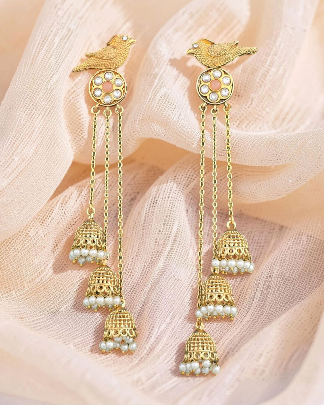 Panchi Pink Jhoomar Kashmiri Earrings