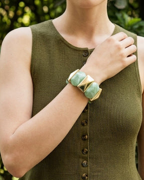 Green Acrylic Square Geometric Bracelet