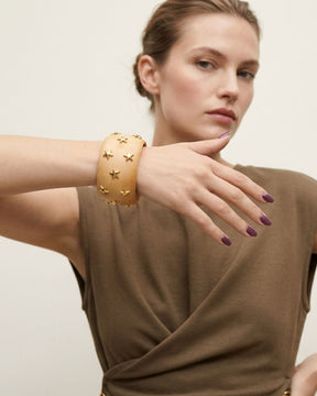 Ivory Wooden Retro Golden Star Bracelet