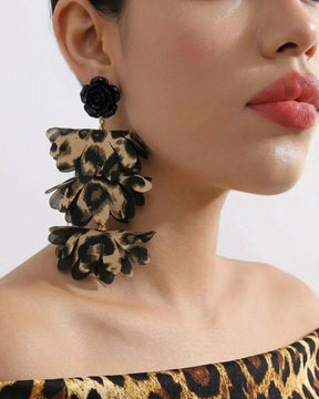 Feather-lite Animal Print Statement Earrings