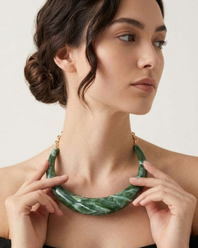 Green Resin Acrylic Collar Necklace