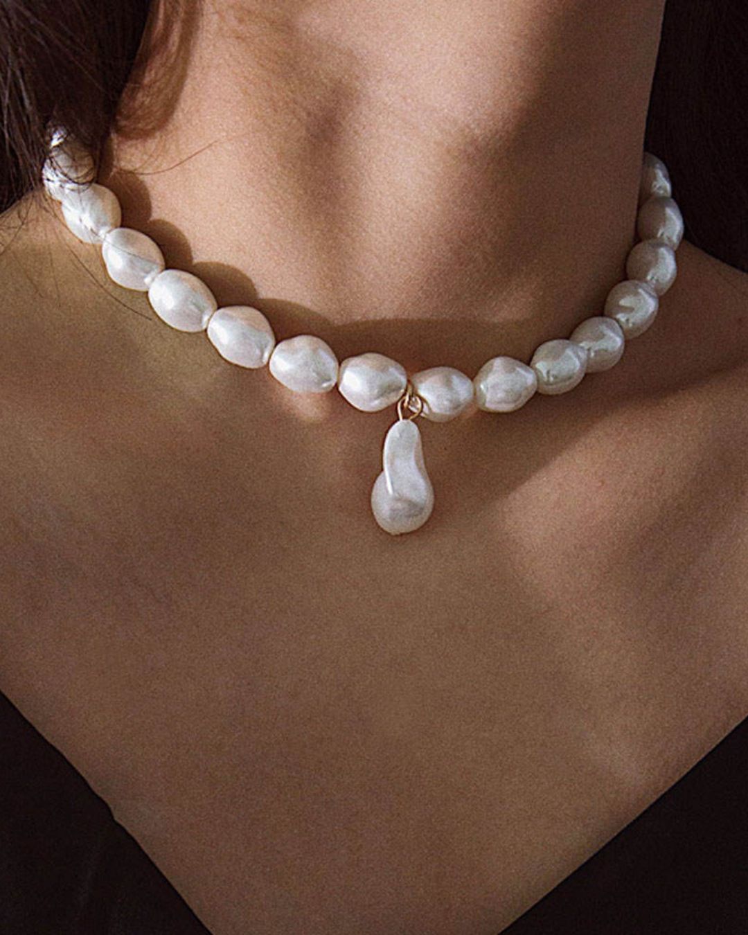 Pearl Chunky Statement Necklace