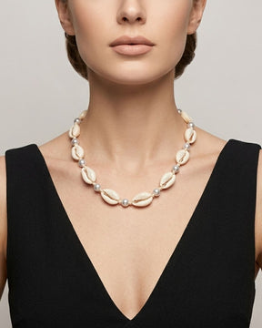Pearl Beaded Shell Necklace