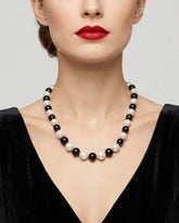 Pearl Black And White Chain Necklace