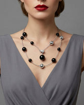 Pearl Ball Dual Tone Statement Necklace
