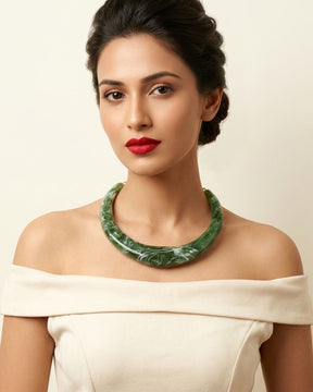 Green Resin Acrylic Collar Necklace