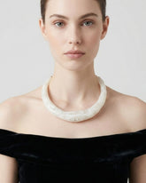 White Resin Acrylic Collar Necklace