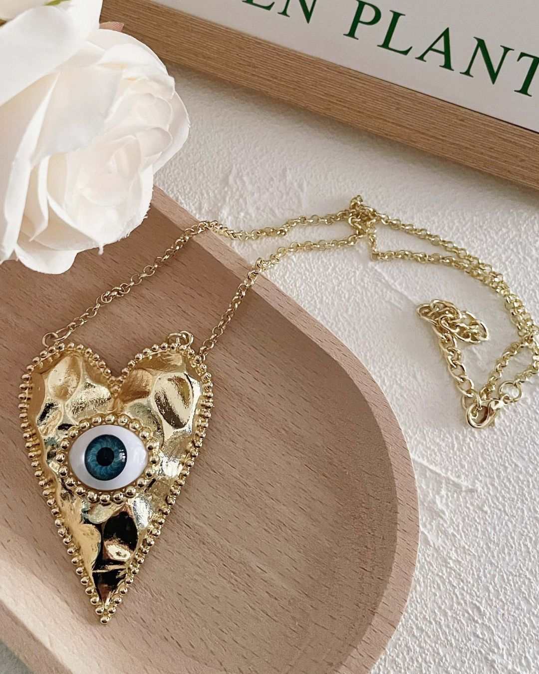 Love Heart Evil Eye Charm Pendant Necklace