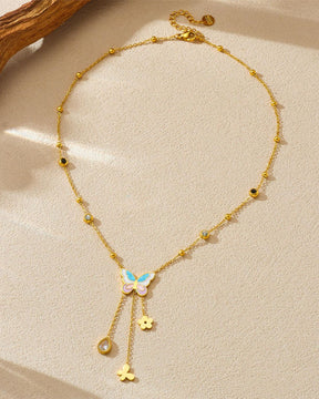 Butterfly Bead Pendant Necklace